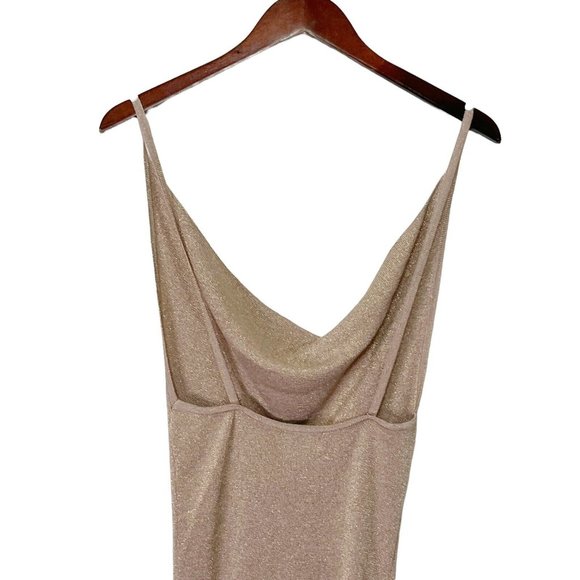 Superdown Womens Revolve Sabrina Knit Midi Dress Nude Metallic Lurex Knit Size S - Picture 7 of 11